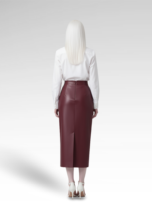 Bordeaux Elegance Maxi Skirt