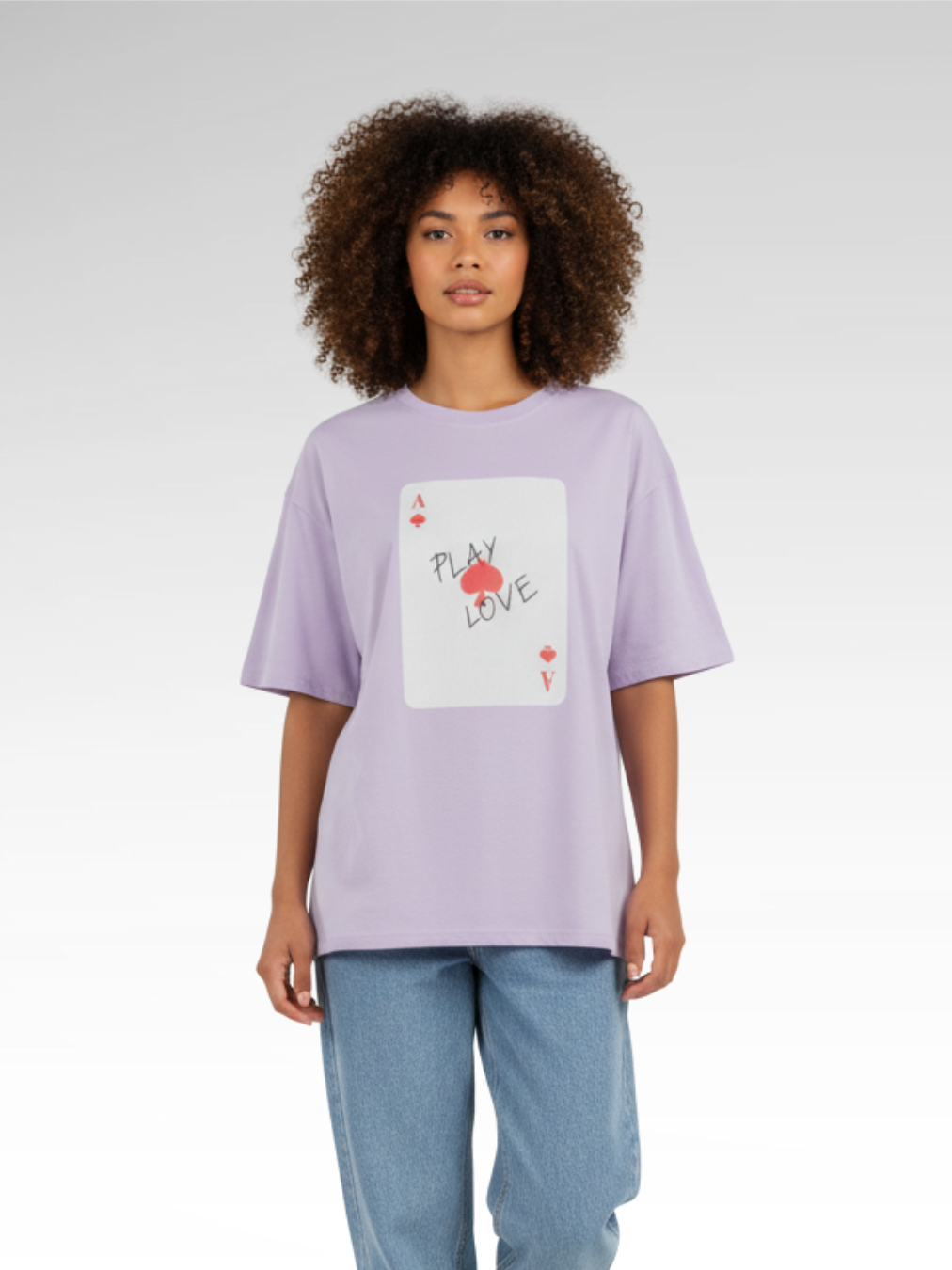 Cotton T-shirt with Poker Cards Print