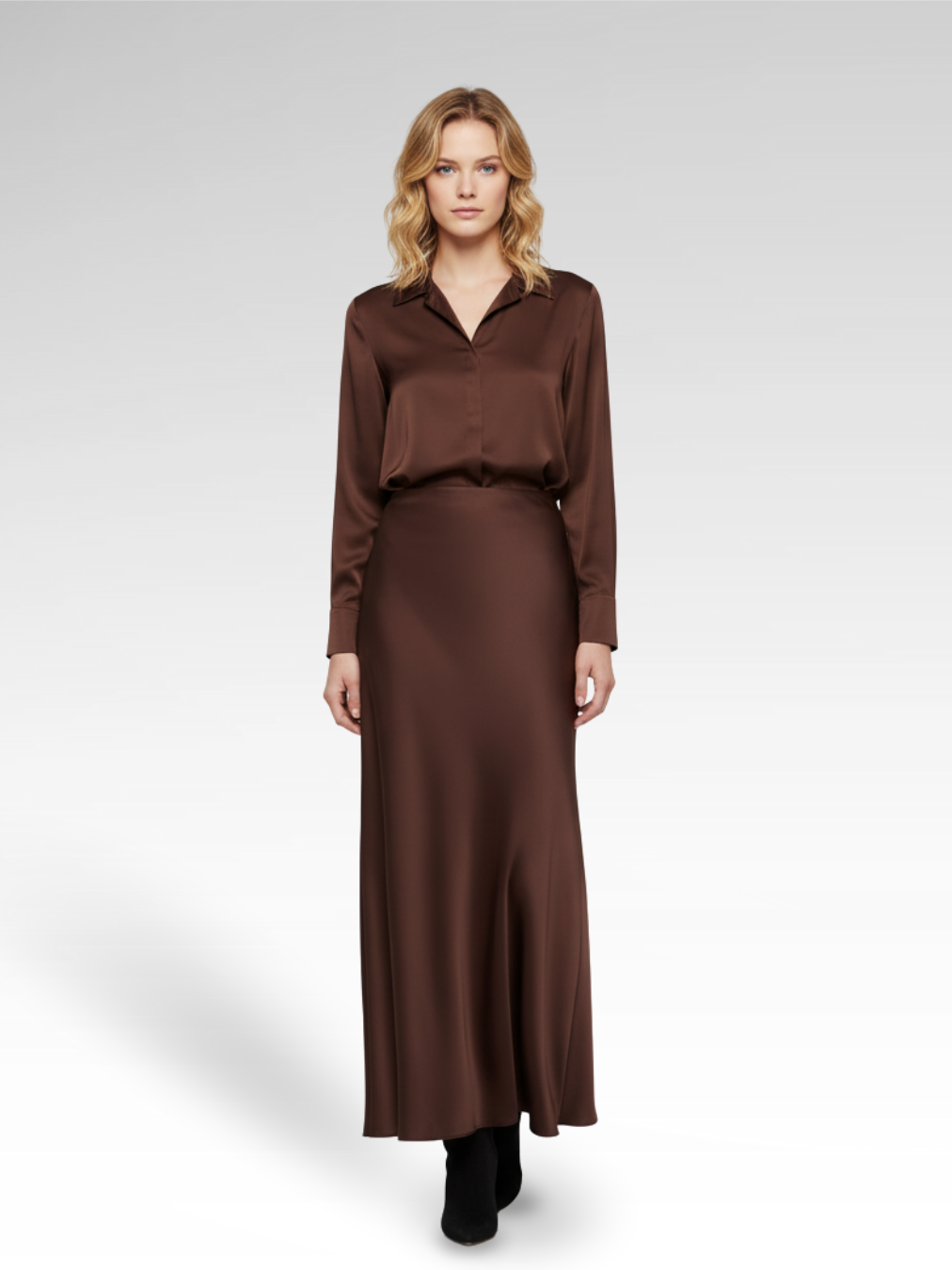 Elegant Long Satin Skirt