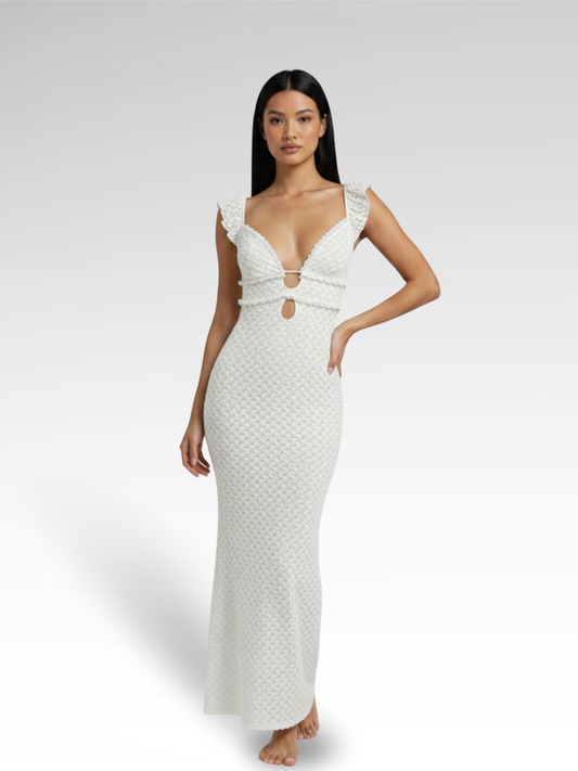 Elegant, Sexy, Backless Dress with Tie Detail