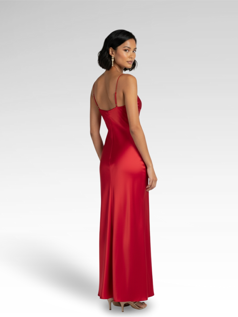 Long, Fine, Sensual Satin Dress