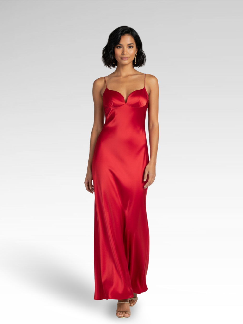Long, Fine, Sensual Satin Dress