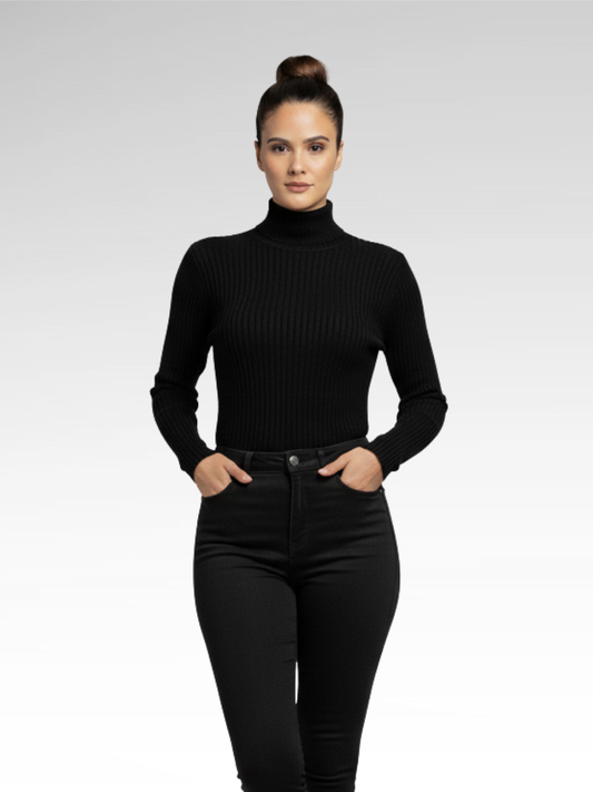 Minimalist Pullover Turtleneck Knit Sweater