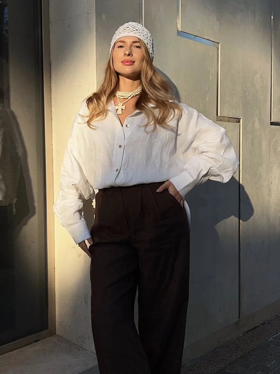 Elegant Cotton Cardigan Shirt
