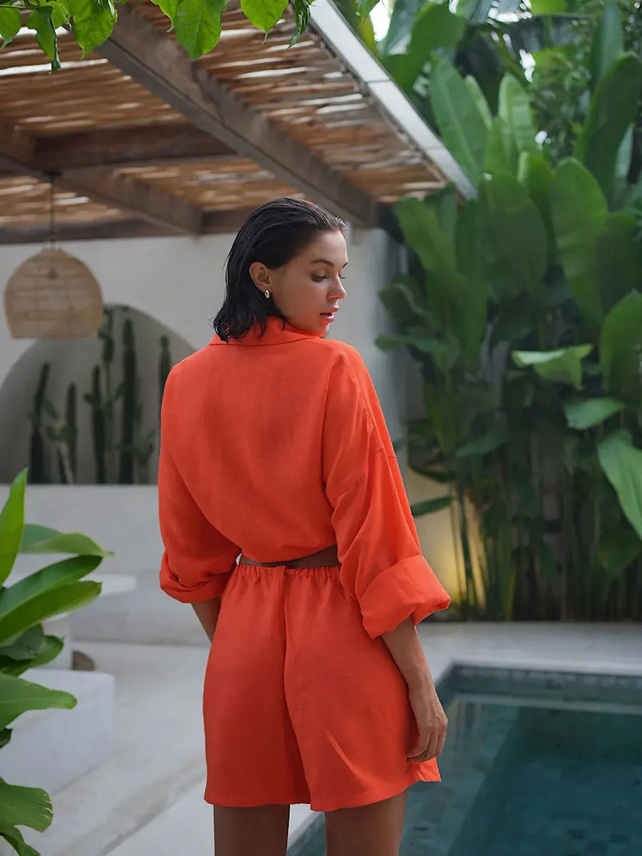 Cozy Cotton Shirt and Shorts Set