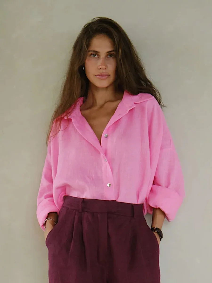 Elegant Cotton Cardigan Shirt