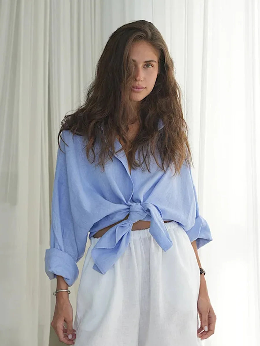 Elegant Cotton Cardigan Shirt