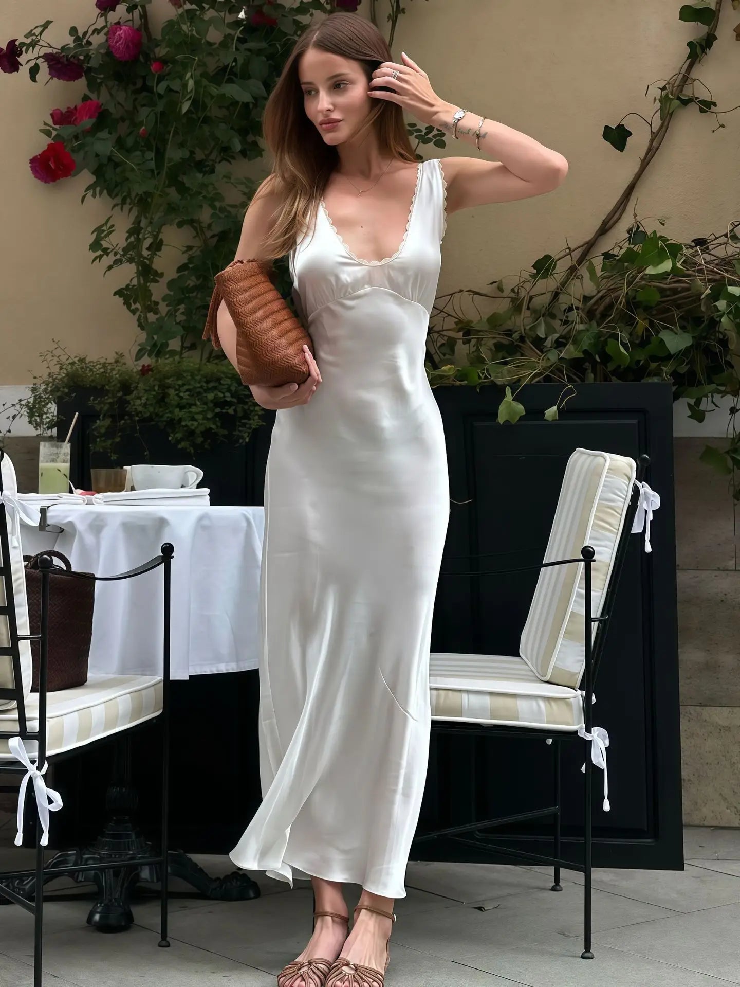 Subtle Elegance Midi Silk Dress