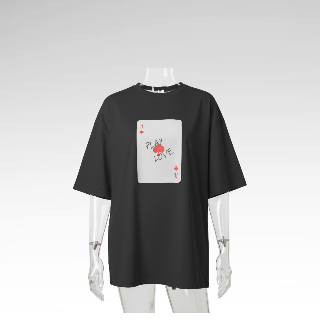 Cotton T-shirt with Poker Cards Print