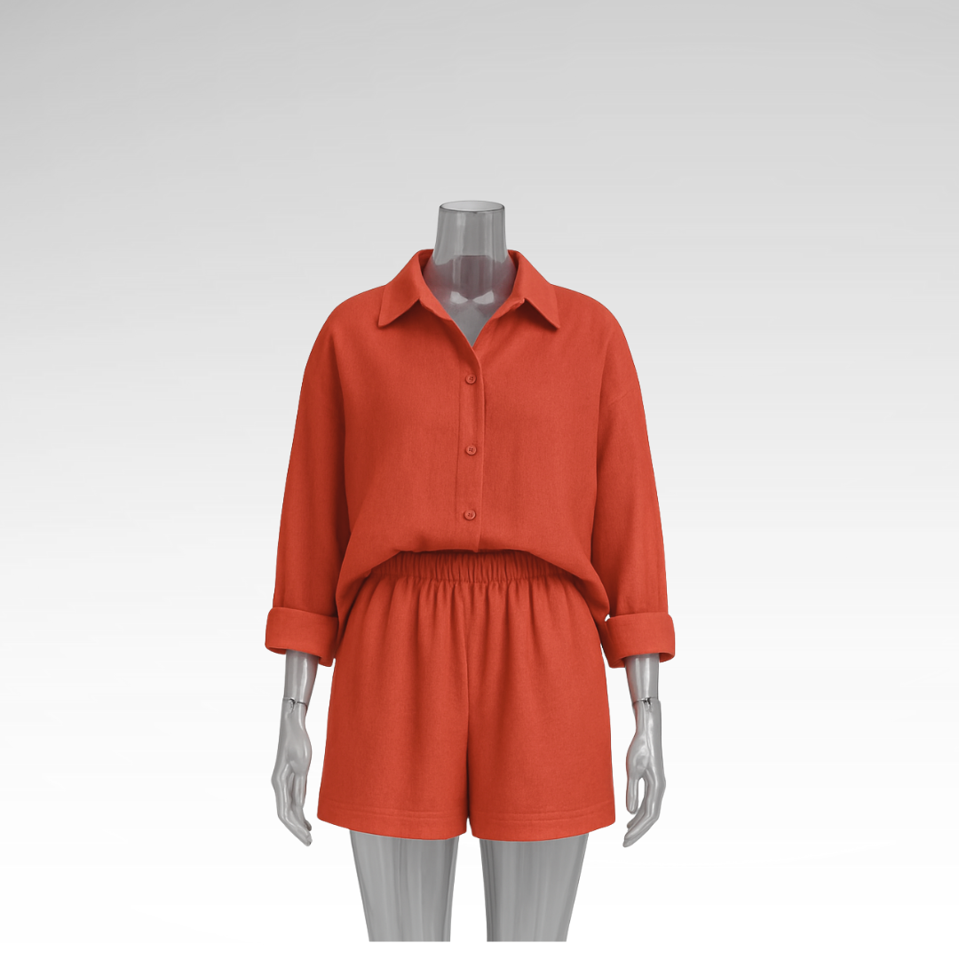 Ensemble chemise et short en coton confortable