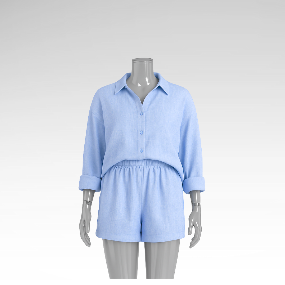 Ensemble chemise et short en coton confortable