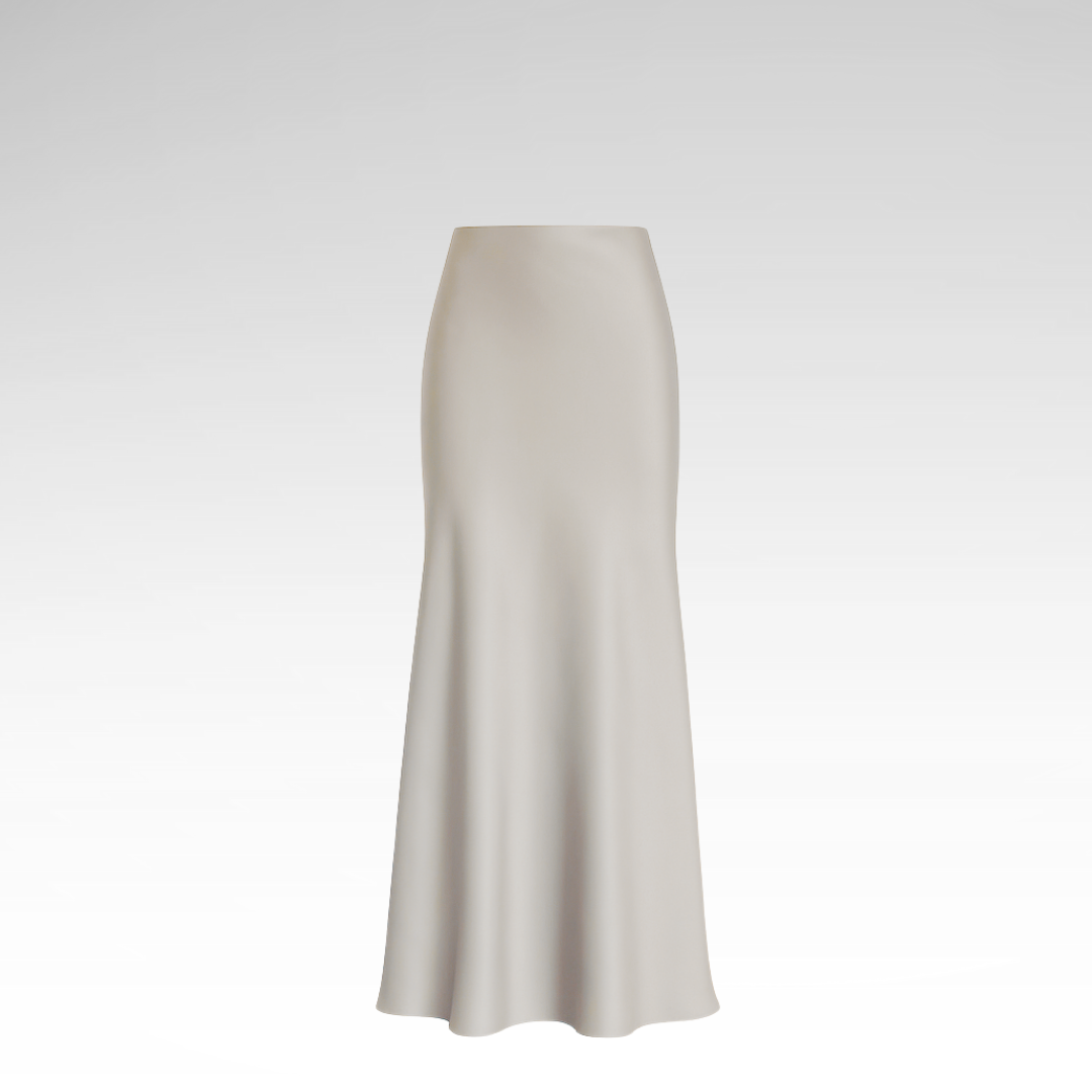 Elegant Long Satin Skirt