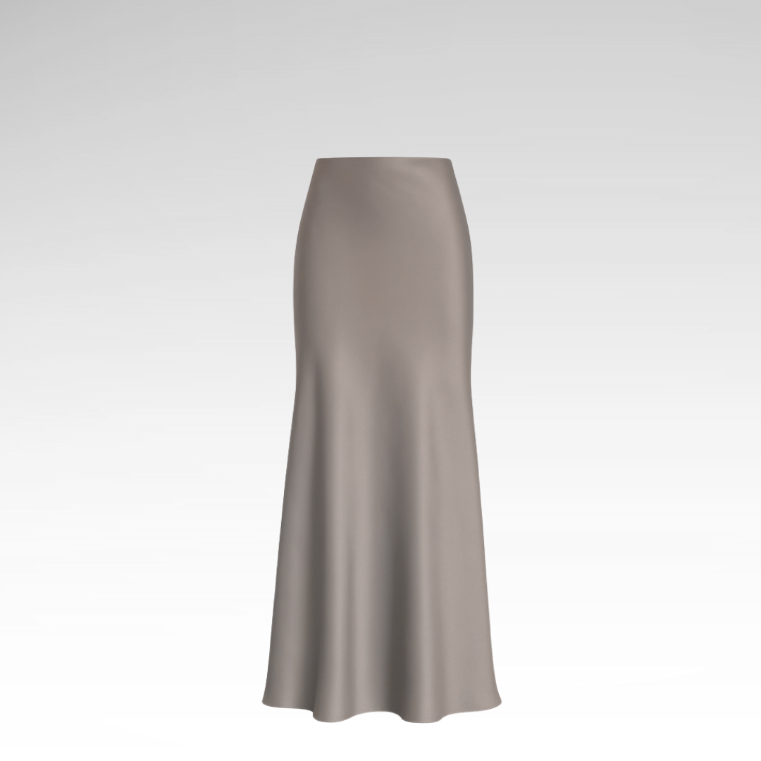 Elegant Long Satin Skirt