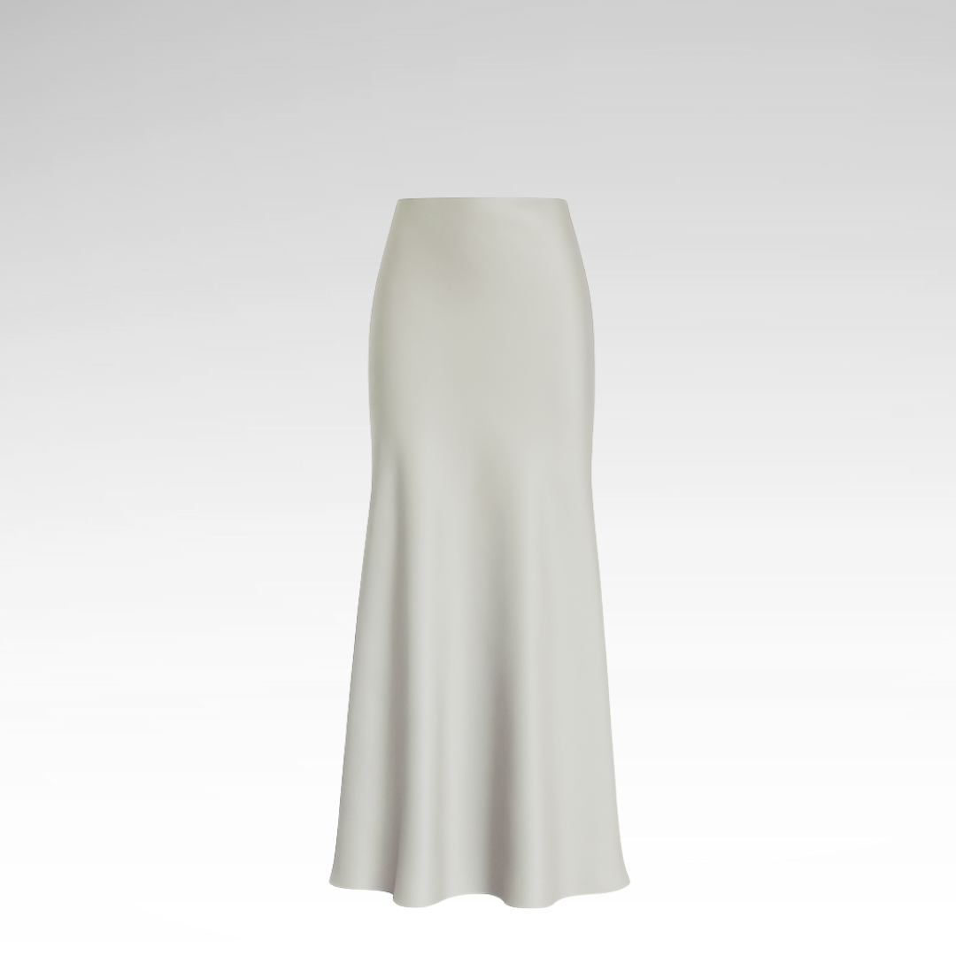 Elegant Long Satin Skirt