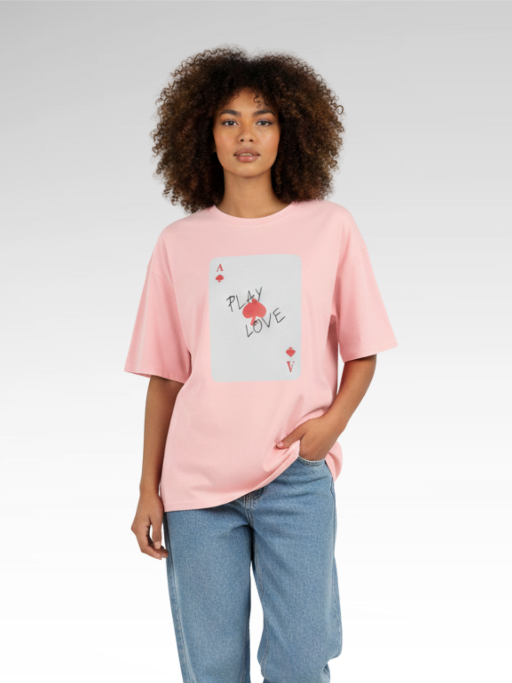 Cotton T-shirt with Poker Cards Print