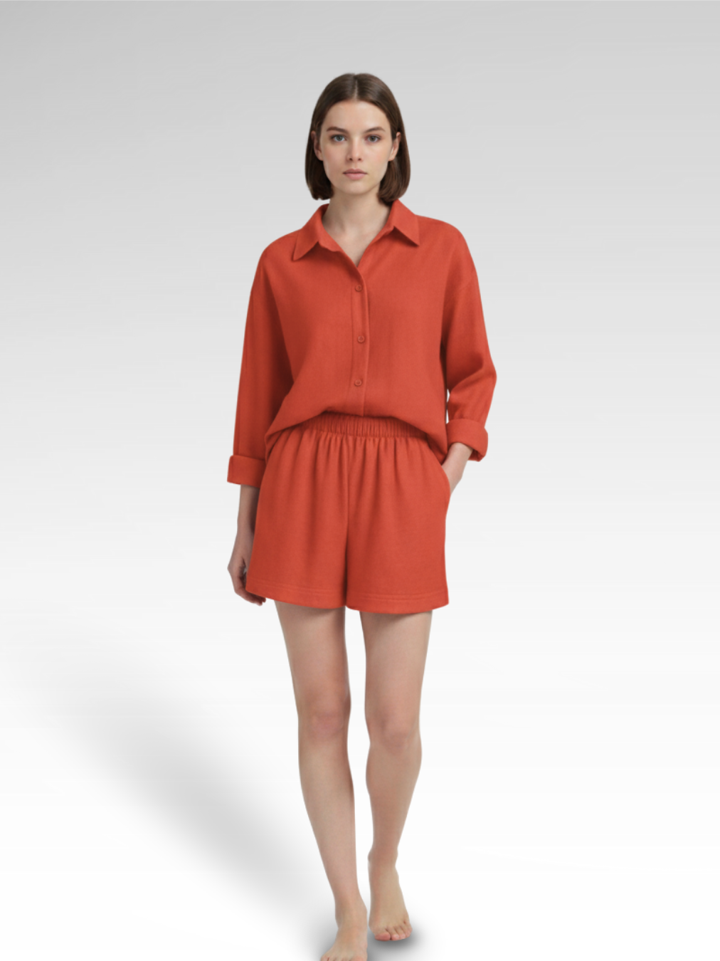 Cozy Cotton Shirt and Shorts Set