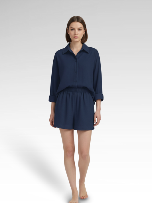 Cozy Cotton Shirt and Shorts Set