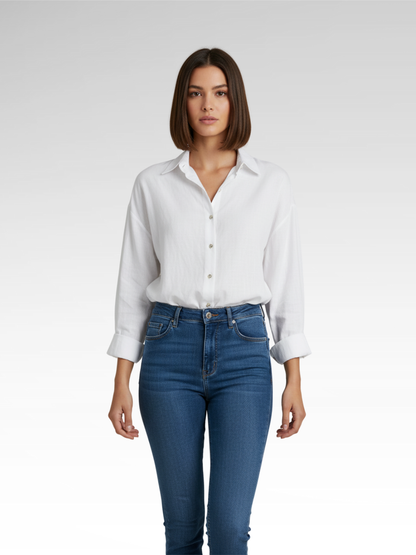 Elegant Cotton Cardigan Shirt