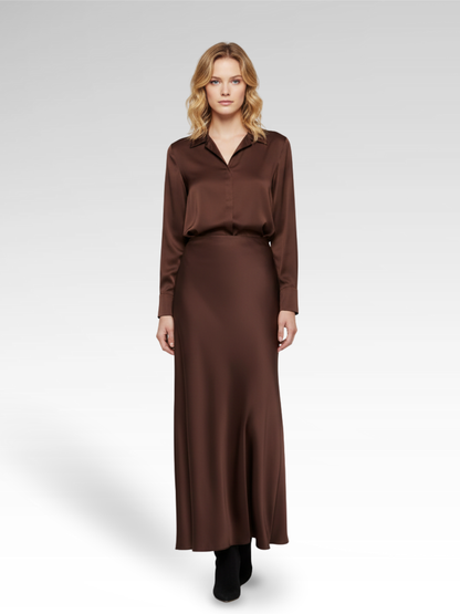 Elegant Long Satin Skirt