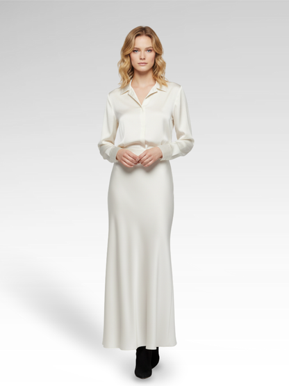 Elegant Long Satin Skirt