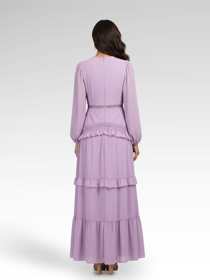 Elegant long dress with ruffles