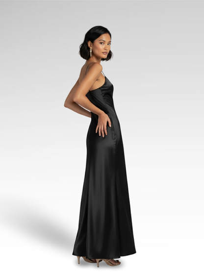 Long, Fine, Sensual Satin Dress