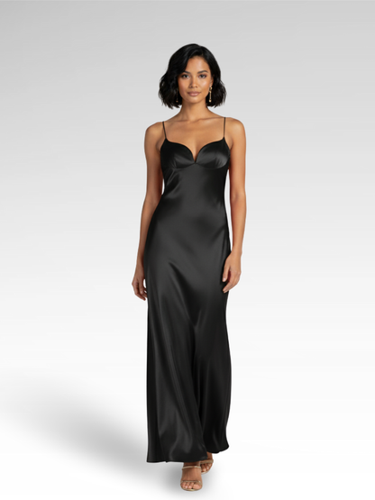 Long, Fine, Sensual Satin Dress