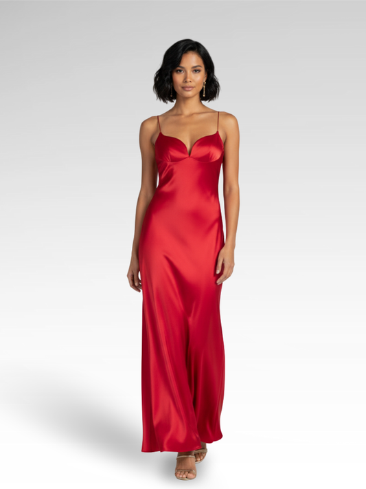 Long, Fine, Sensual Satin Dress