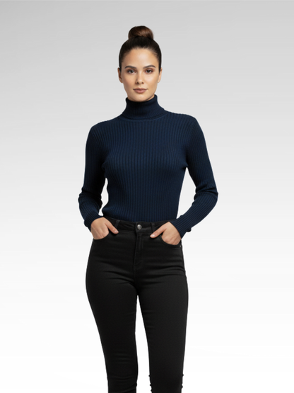 Minimalist Pullover Turtleneck Knit Sweater