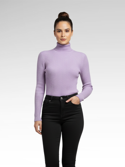 Minimalist Pullover Turtleneck Knit Sweater