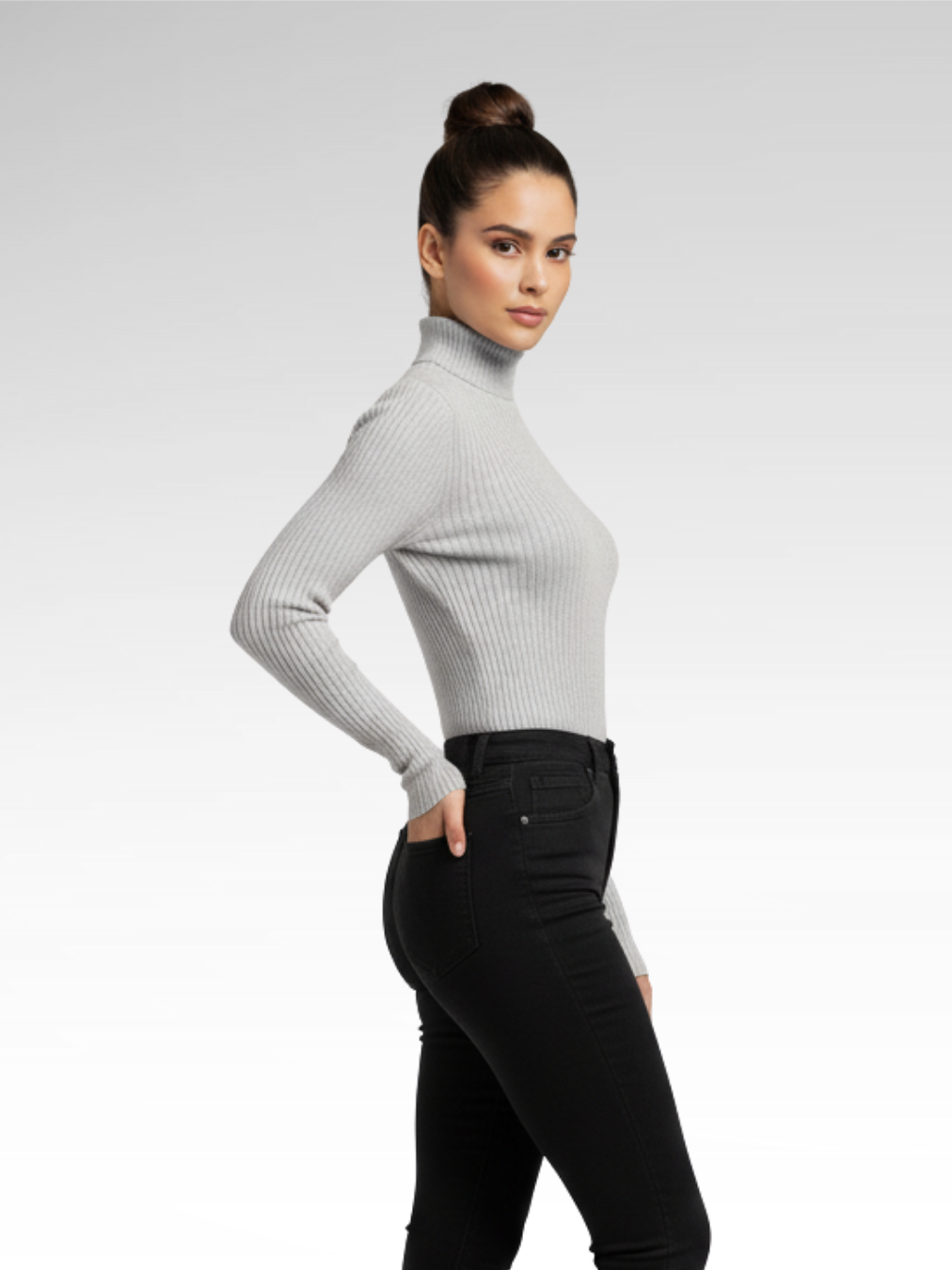 Minimalist Pullover Turtleneck Knit Sweater