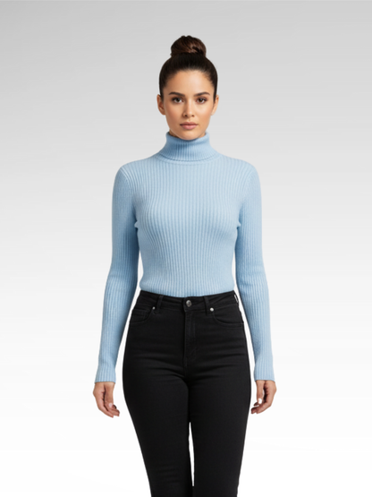 Minimalist Pullover Turtleneck Knit Sweater