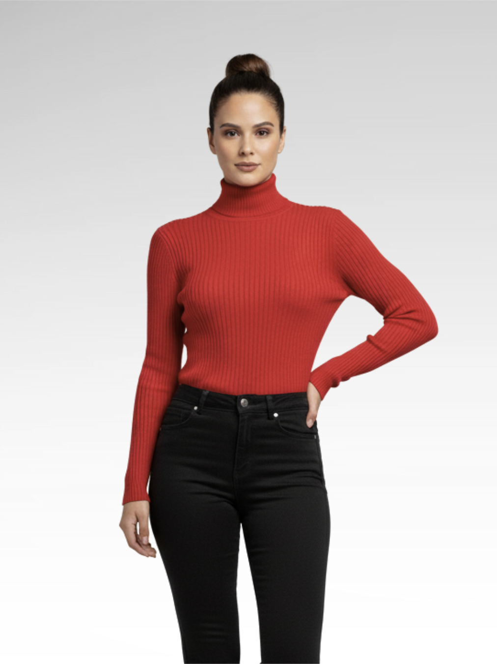 Minimalist Pullover Turtleneck Knit Sweater