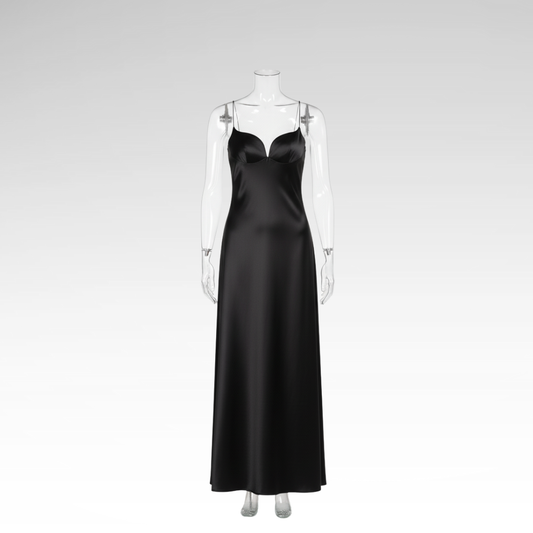 Long, Fine, Sensual Satin Dress