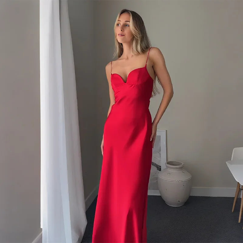 Long, Fine, Sensual Satin Dress