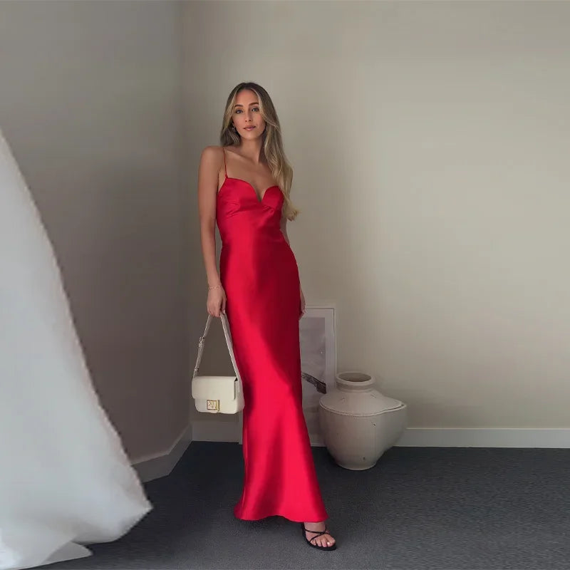 Long, Fine, Sensual Satin Dress