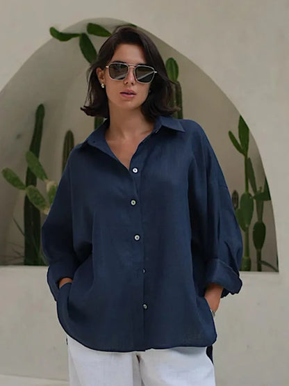 Elegant Cotton Cardigan Shirt