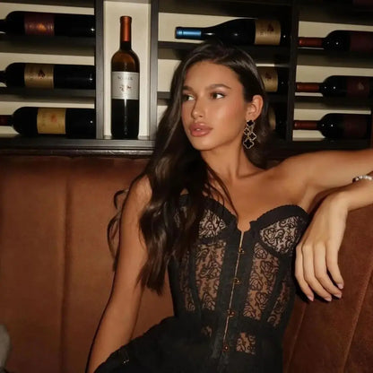 Tight, Sexy Corset with Cutout Lace