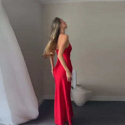 Long, Fine, Sensual Satin Dress