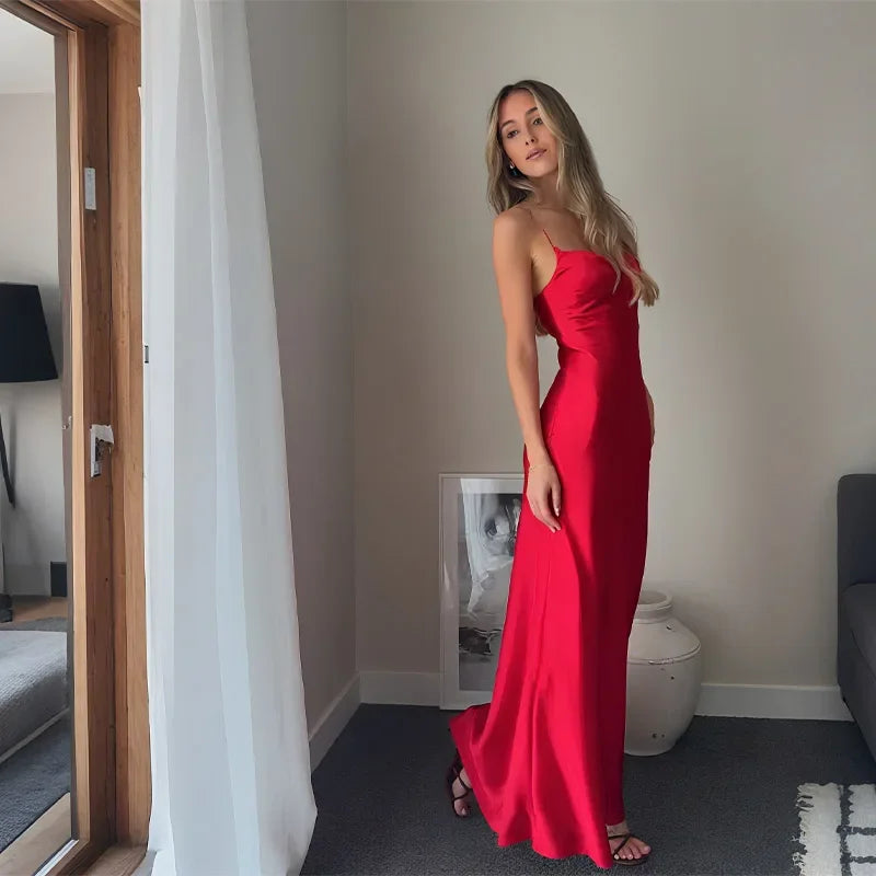 Long, Fine, Sensual Satin Dress