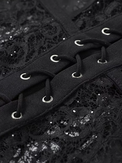 Tight, Sexy Corset with Cutout Lace