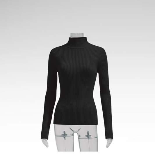 Minimalist Pullover Turtleneck Knit Sweater
