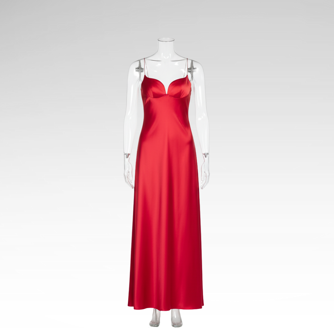 Long, Fine, Sensual Satin Dress
