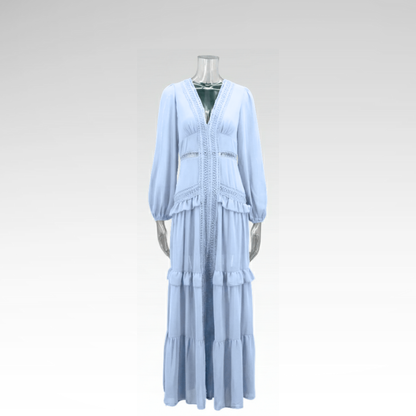 Elegant long dress with ruffles